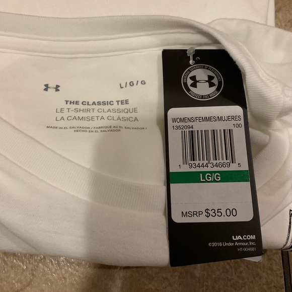 WOMENS UNDER ARMOR PROJECT ROCK T-SHIRT WHITE new - Picture 3 of 3